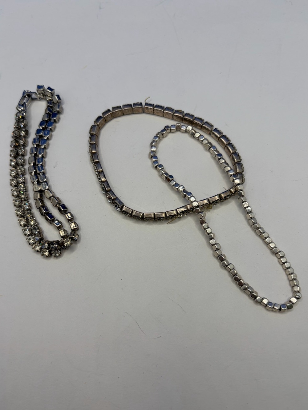 Silver Tone Rhinestone Bracelet Lot Set of 3